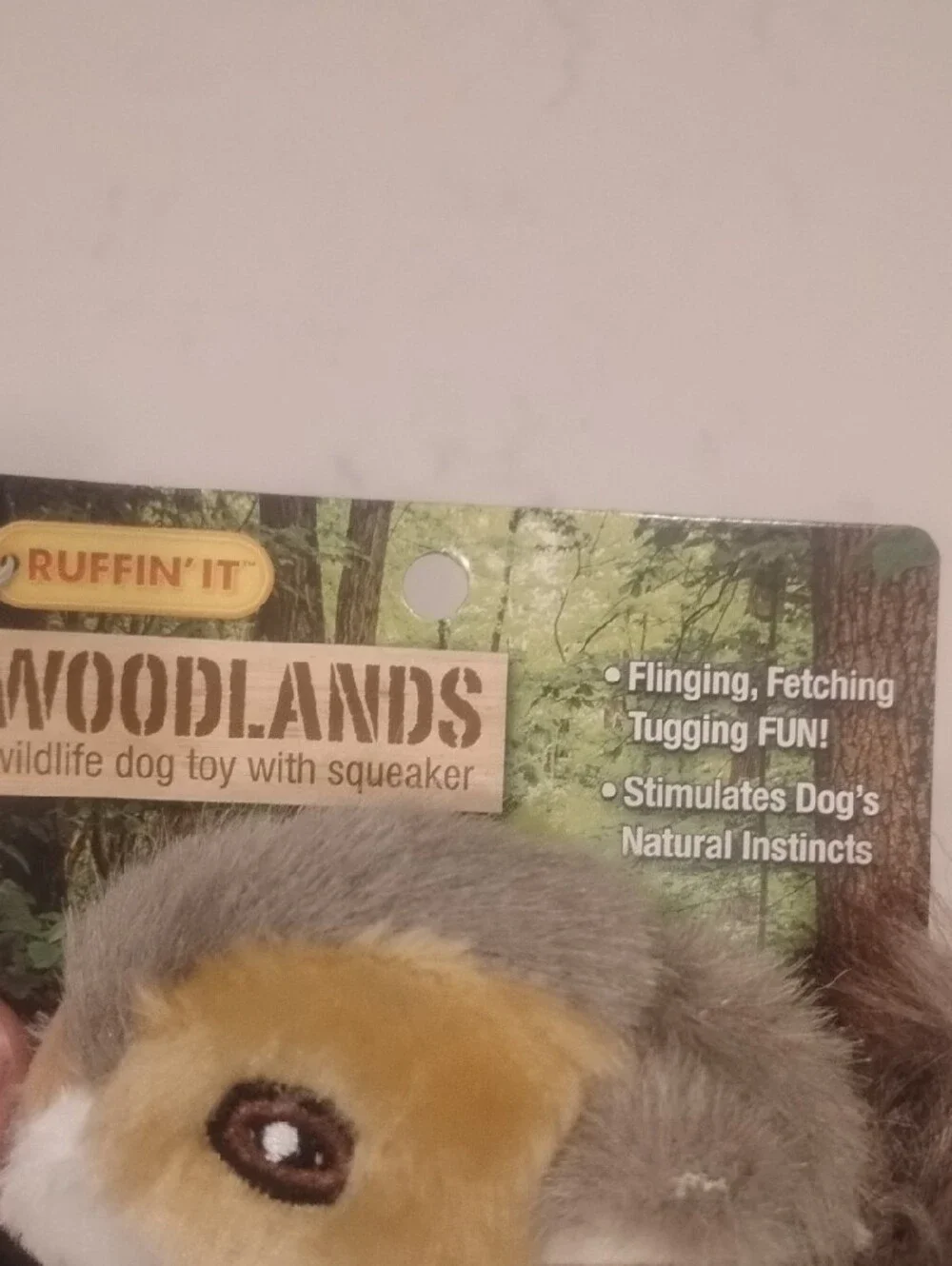 Ruffin' It Woodlands Plush Squirrel Dog Toy - Gray/Brown